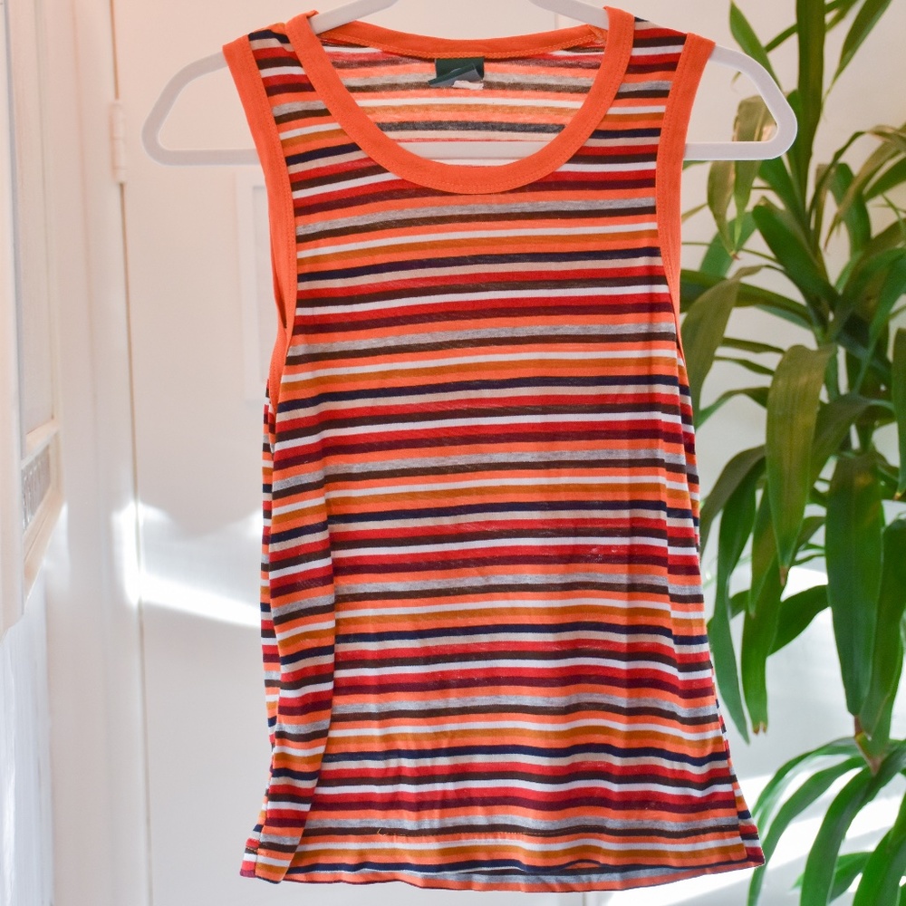 Retro 70's Style Striped Tank Top